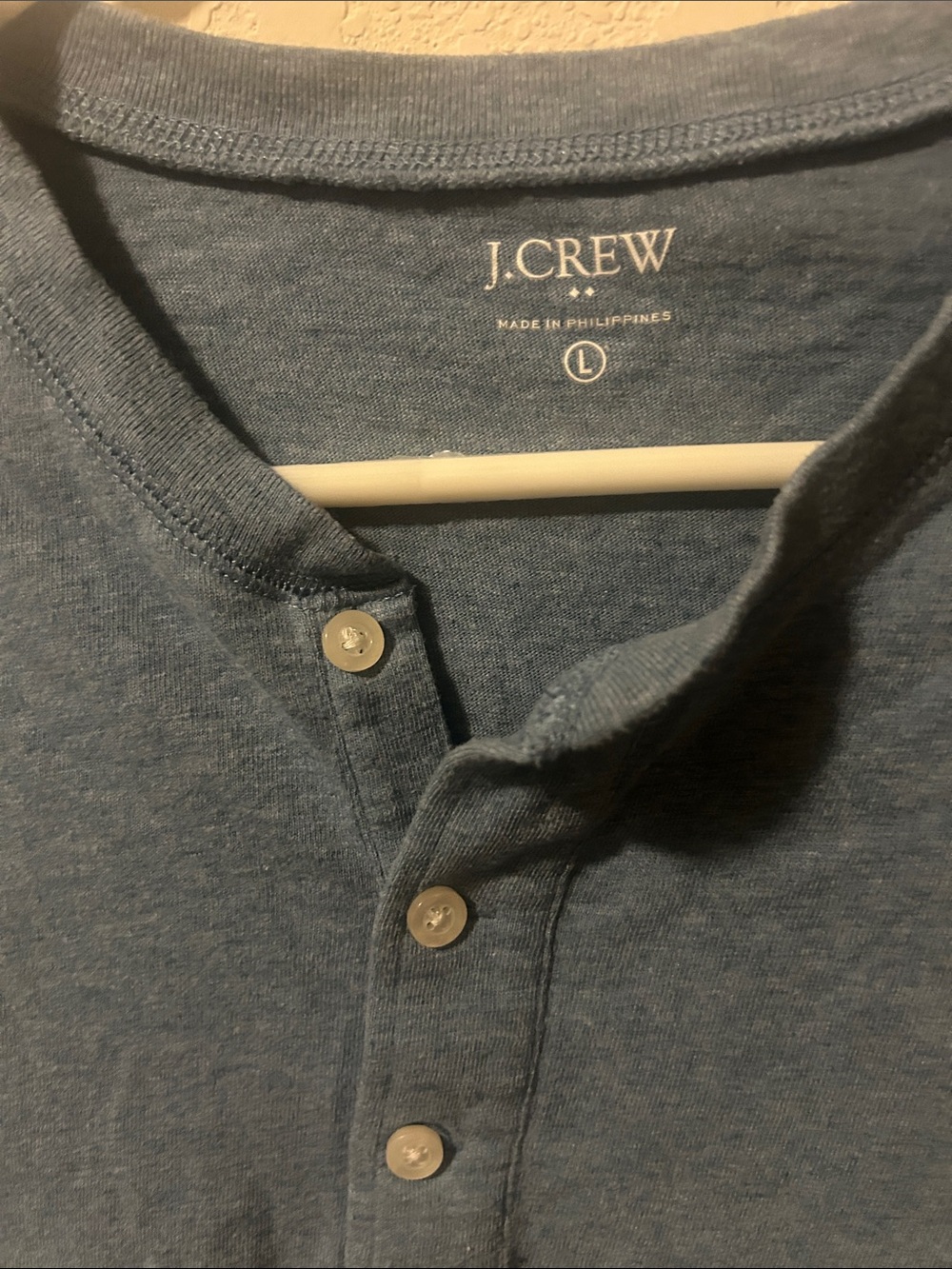 J. Crew Heathered Slate Blue Short-Sleeve Henley